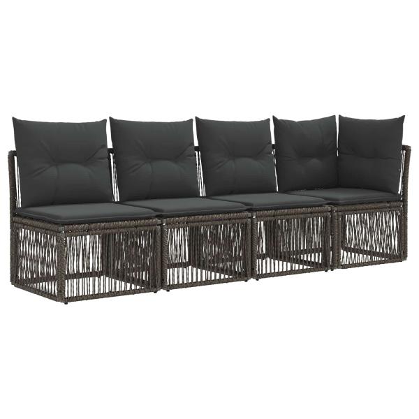 Gartensofa-set 14 stk. Grau Poly-Rattan