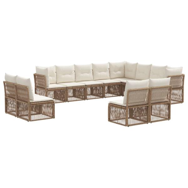 Gartensofa-set 12 Stk. Beige Poly-Rattan