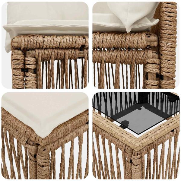 Gartensofa-set 13 Stk. Beige Poly-Rattan