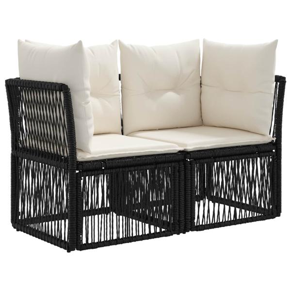 Gartensofa-set 14 Stk. Schwarz Poly-Rattan