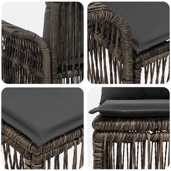 Gartensofa-set 12 Stk. Grau Poly-Rattan
