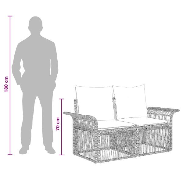 Gartensofa-set 5 Stk. Grau Poly-Rattan