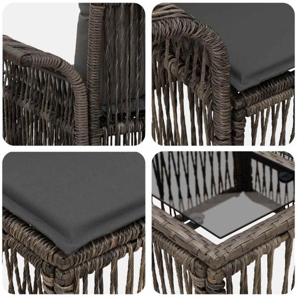 Gartensofa-set 5 Stk. Grau Poly-Rattan