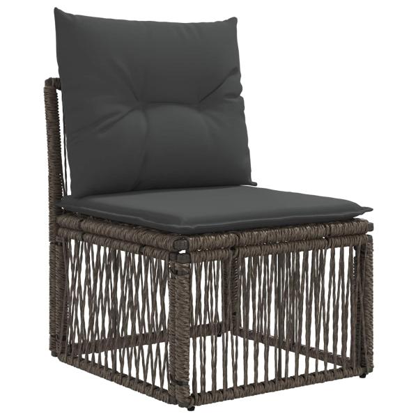 Gartensofa-set 5 stk. Grau Poly-Rattan