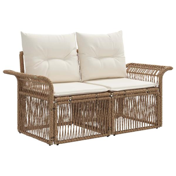Gartensofa-set 11 Stk. Beige Poly-Rattan