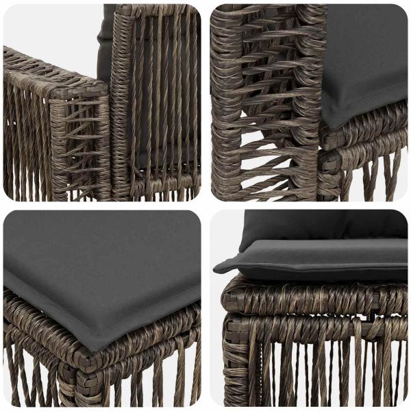 Gartensofa-set 12 stk. Grau und Dunkelgrau Poly-Rattan