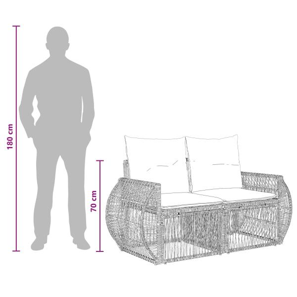 Gartensofa-set 10 Stk. Beige und Cremeweiß Poly-Rattan