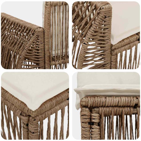 Gartensofa-set 10 stk. Beige und Cremeweiß Poly-Rattan
