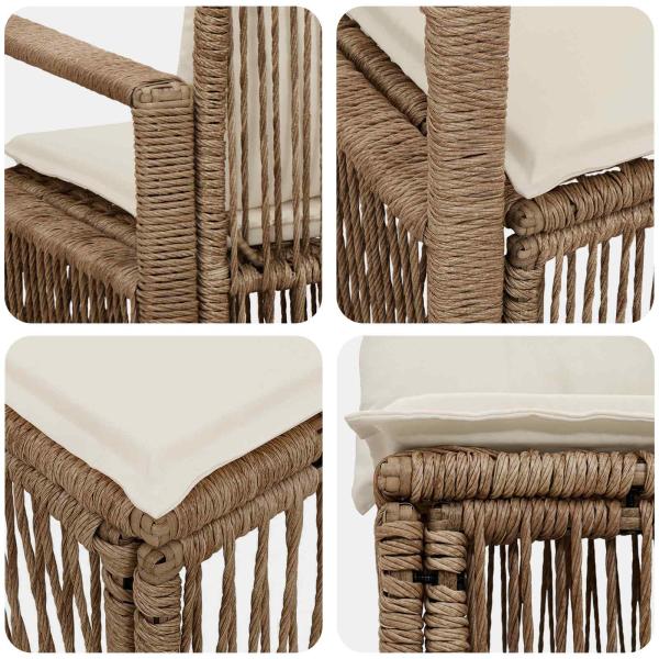 Gartensofa-set 5 stk. Beige Poly-Rattan