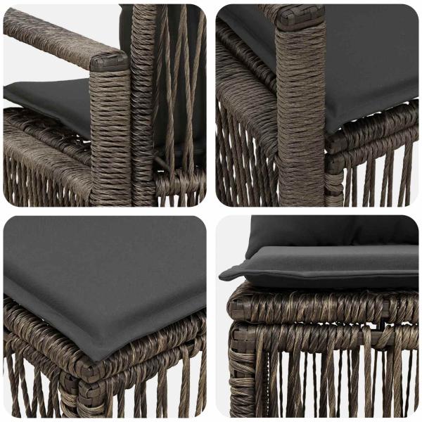 Gartensofa-set 6 stk. Grau Poly-Rattan