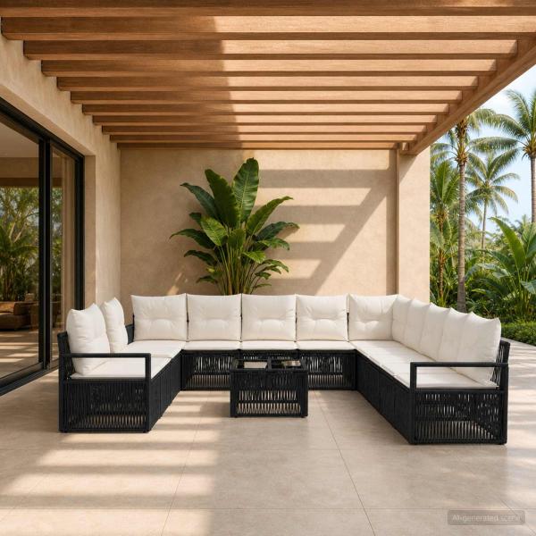 ARDEBO.de - Gartensofa-set 12 stk. Schwarz Poly-Rattan