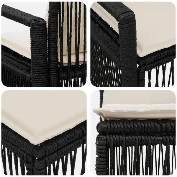 Gartensofa-set 10 stk. Schwarz Poly-Rattan