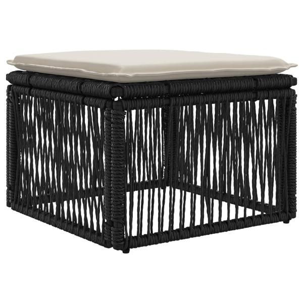 Gartensofa-set 10 stk. Schwarz Poly-Rattan