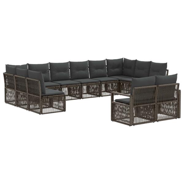 Gartensofa-set 12 stk. Grau Poly-Rattan