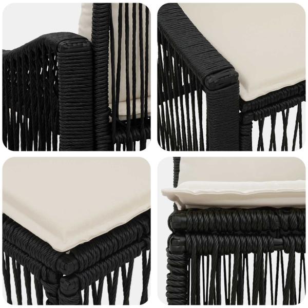 Gartensofa-set 4 stk. Schwarz Poly-Rattan