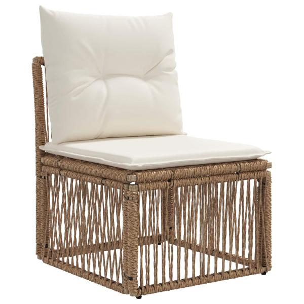 Gartensofa-set 5 Stk. Beige Poly-Rattan