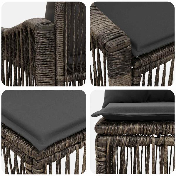 Gartensofa-set 5 stk. 5-Sitzer Grau Poly-Rattan