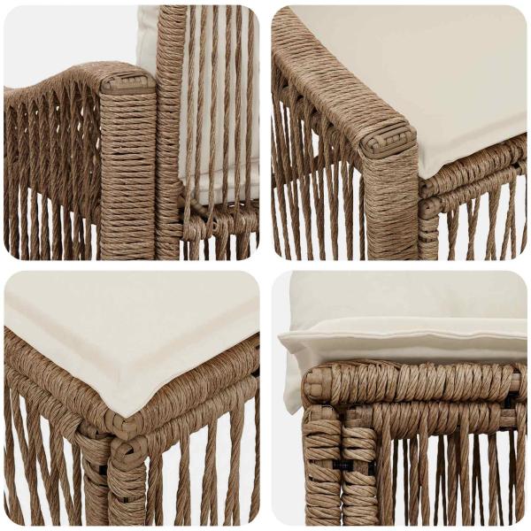 Gartensofa-set 5 stk. Beige Poly-Rattan