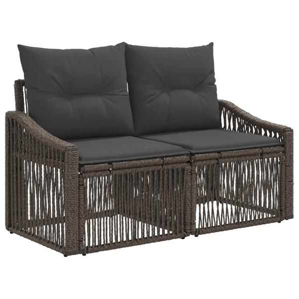 Gartensofa-set 4 Stk. Grau Poly-Rattan