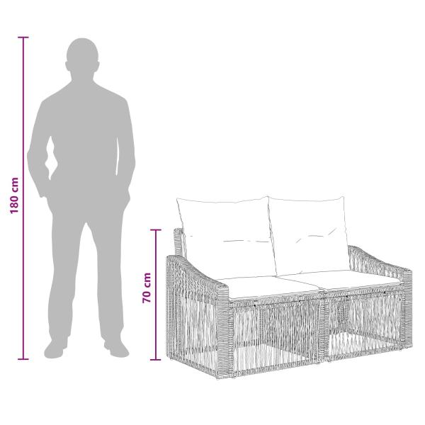 Gartensofa-set 5 Stk. Grau Poly-Rattan