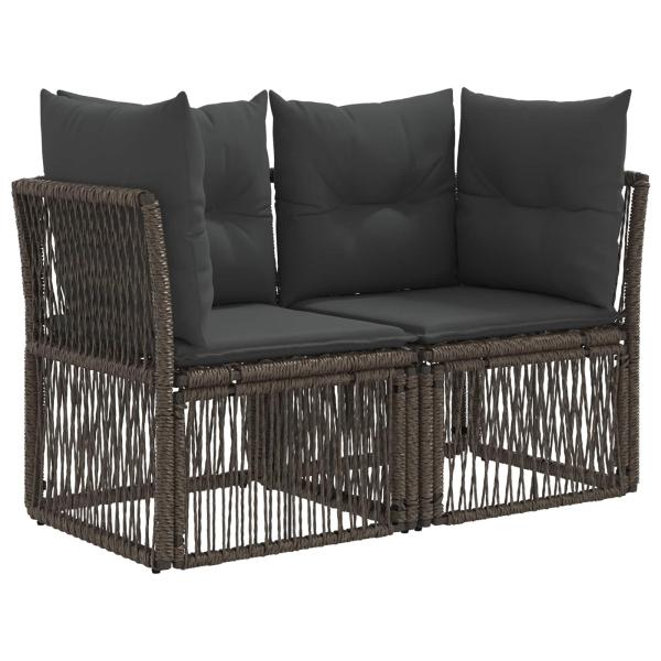 Gartensofa-set 9 stk. Grau Poly-Rattan
