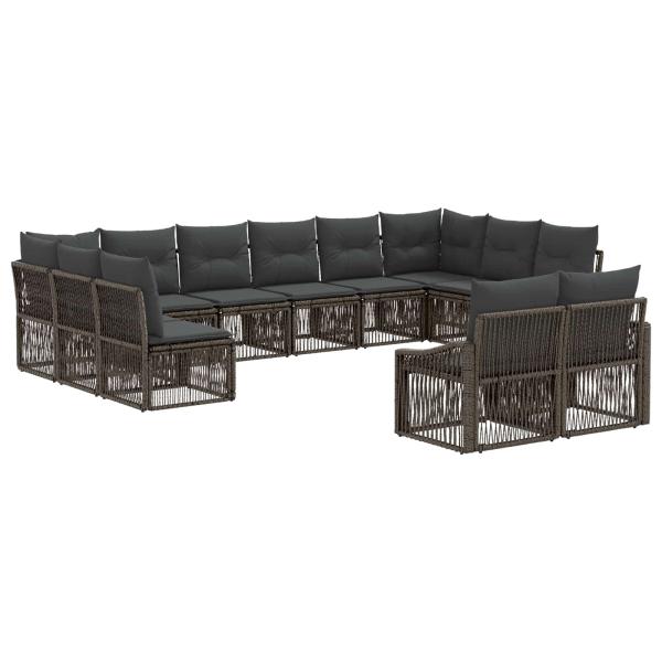 Gartensofa-set 12 stk. Grau Poly-Rattan