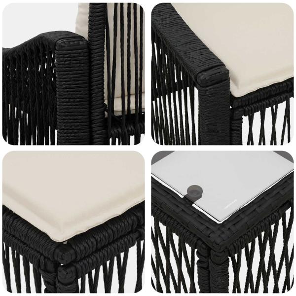 Gartensofa-set 14 Stk. Schwarz Poly-Rattan