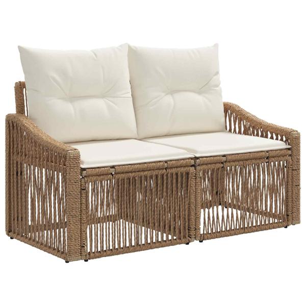 Gartensofa-set 13 Stk. Beige Poly-Rattan