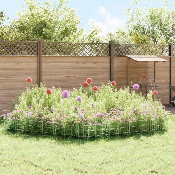 Gartenzaun mit Pfählen 48 stk. 95 x 30 cm Verzinkter Stahl