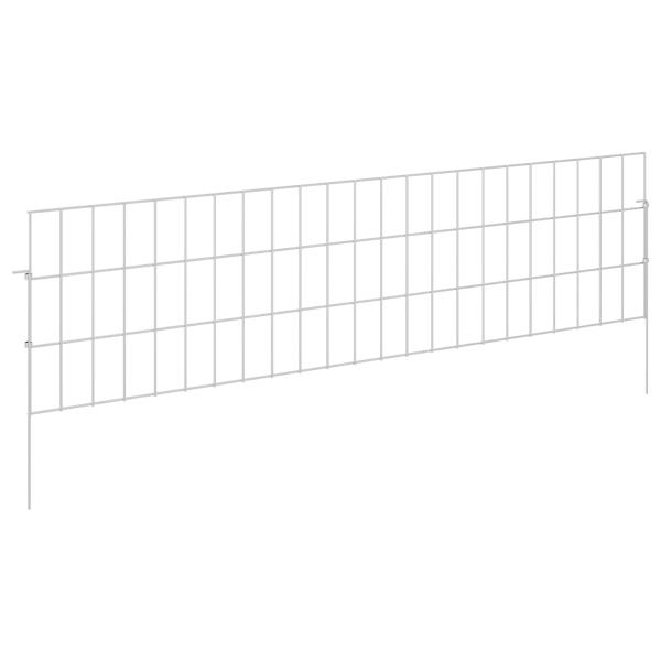 Gartenzaun mit Pfählen 48 stk. 115 x 30 cm Verzinkter Stahl