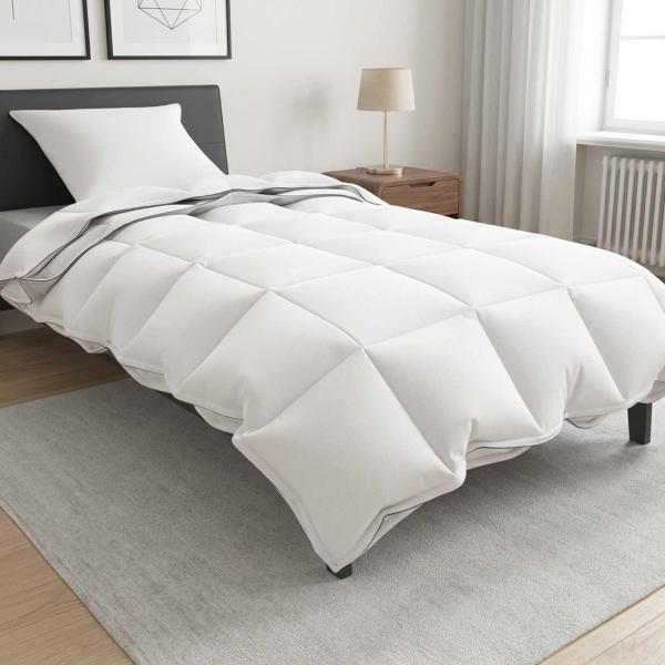 ARDEBO.de - Bettwäsche-Set Weiß 137 x 200 cm Baumwolle, Bambus, Polyester