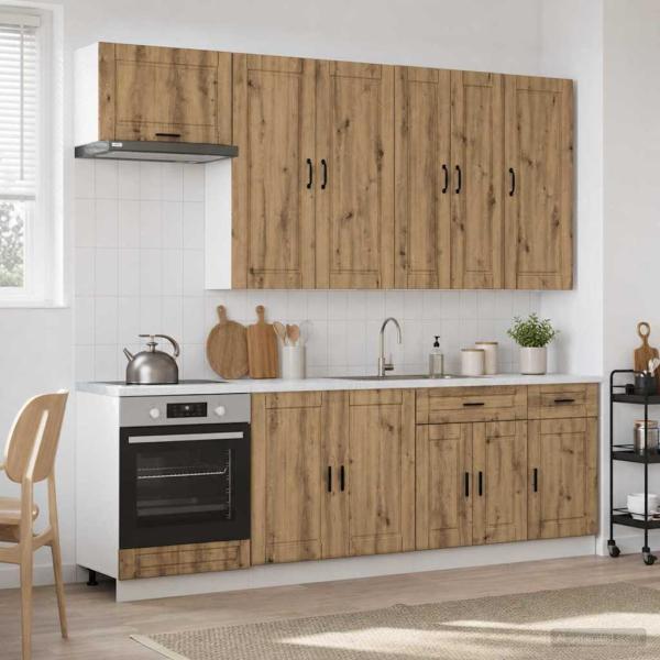 ARDEBO.de - Kücheneinheit PORTO 8 stk. Artisan-Eiche Holzwerkstoff