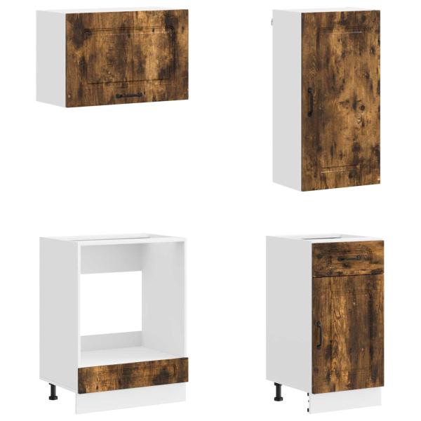 Kücheneinheit KALMAR 8 stk. Geräucherte Eiche Holzwerkstoff