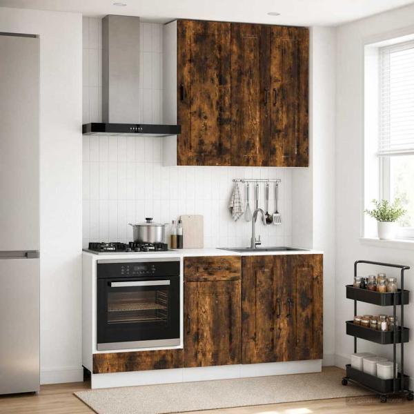 ARDEBO.de - Kücheneinheit KALMAR 5 stk. Geräucherte Eiche Holzwerkstoff