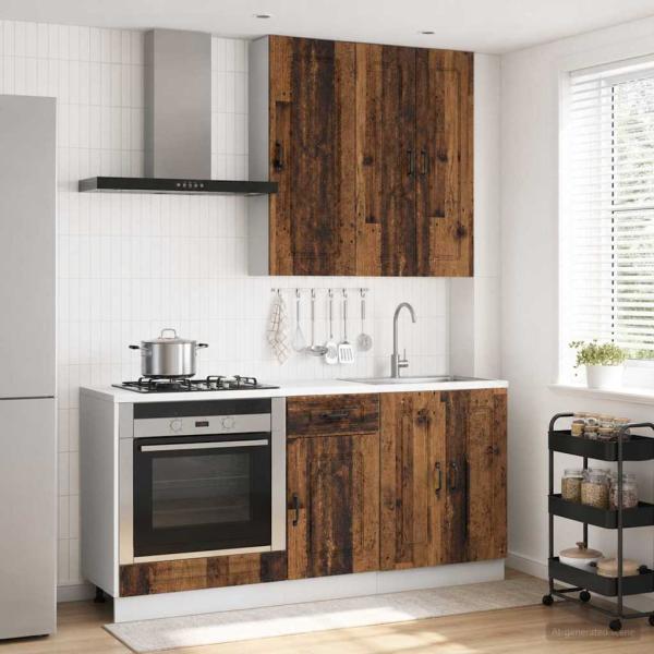 ARDEBO.de - Kücheneinheit KALMAR 5 stk. Altholz Holzwerkstoff