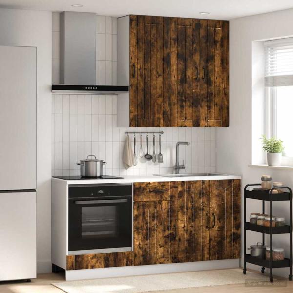 ARDEBO.de - Kücheneinheit LUCCA 5 stk. Geräucherte Eiche Holzwerkstoff