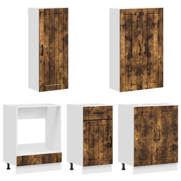 Kücheneinheit LUCCA 5 stk. Geräucherte Eiche Holzwerkstoff