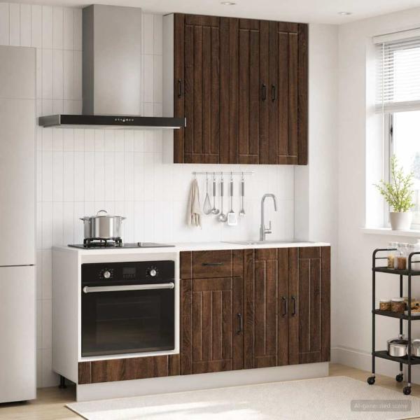 ARDEBO.de - Kücheneinheit LUCCA 5 stk. Brauneiche Holzwerkstoff