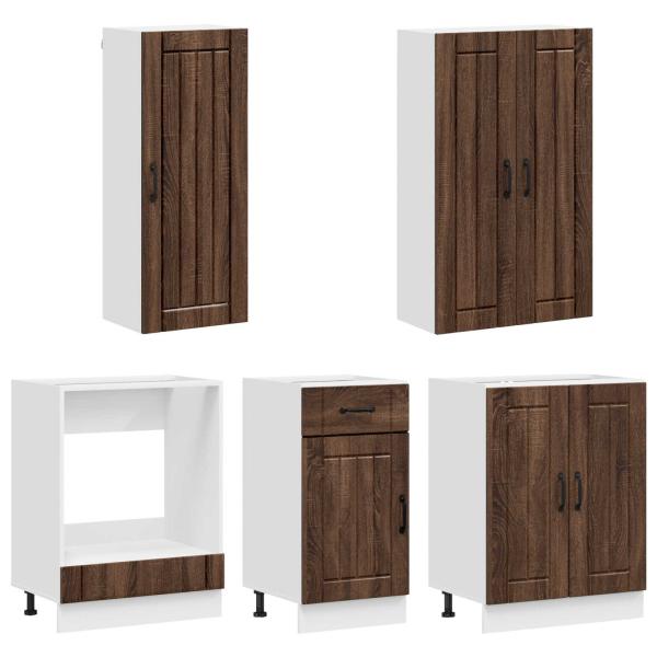 Kücheneinheit LUCCA 5 stk. Brauneiche Holzwerkstoff