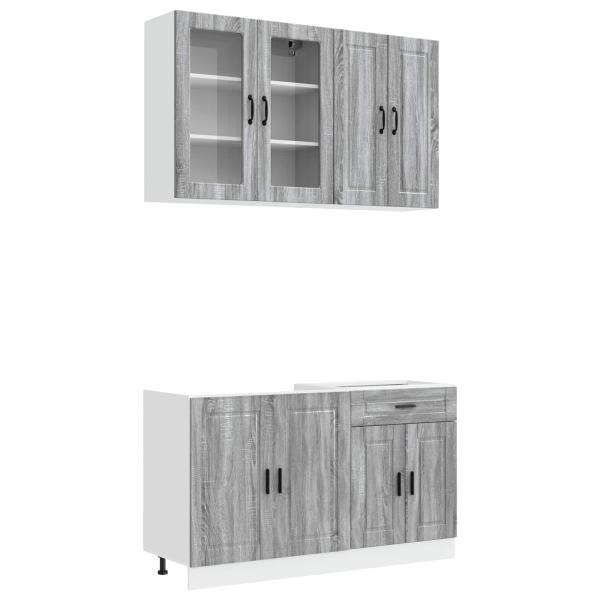 K?cheneinheit PORTO 4 stk. Grau Sonoma Holzwerkstoff
