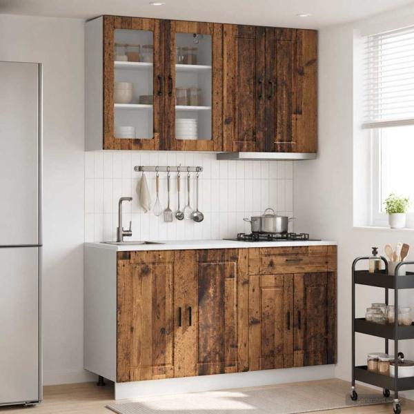 ARDEBO.de - Kücheneinheit PORTO 4 stk. Altholz Holzwerkstoff
