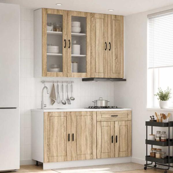 ARDEBO.de - K?cheneinheit PORTO 4 stk. Sonoma-Eiche Holzwerkstoff