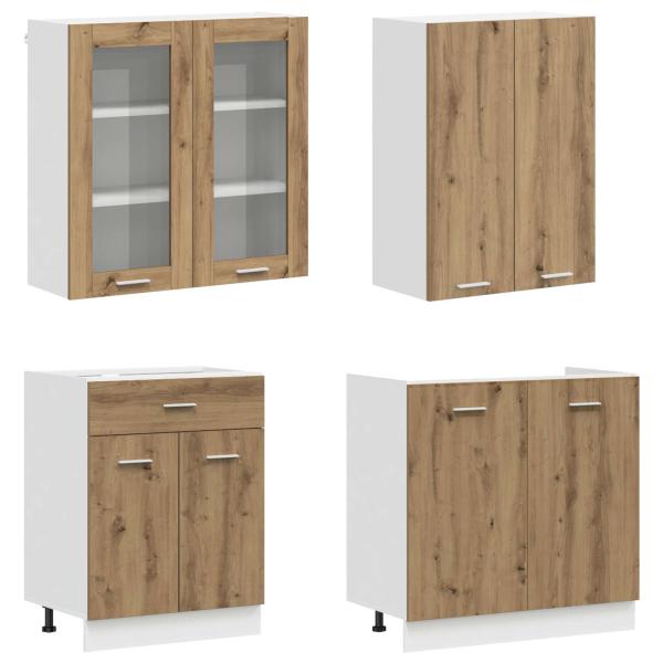 Kücheneinheit LYON 4 stk. Artisan-Eiche Holzwerkstoff