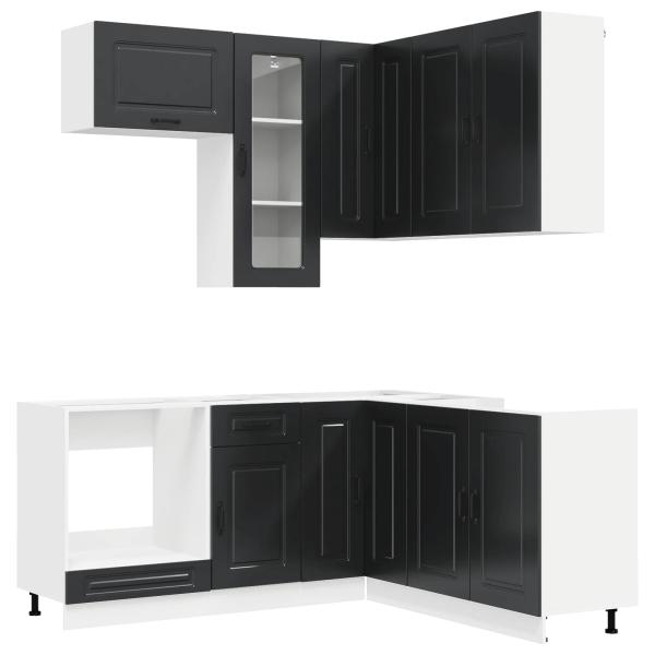 Kücheneinheit KALMAR 8 stk. Schwarz Holzwerkstoff