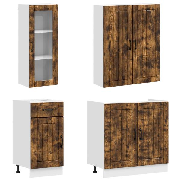 Kücheneinheit LUCCA 8 stk. Geräucherte Eiche Holzwerkstoff