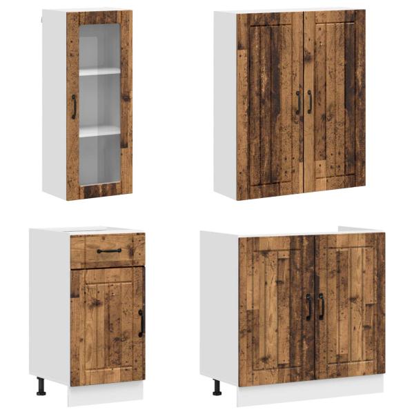 Kücheneinheit LUCCA 8 stk. Altholz Holzwerkstoff