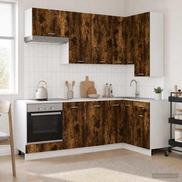 ARDEBO.de - Kücheneinheit LYON 8 stk. Geräucherte Eiche Holzwerkstoff