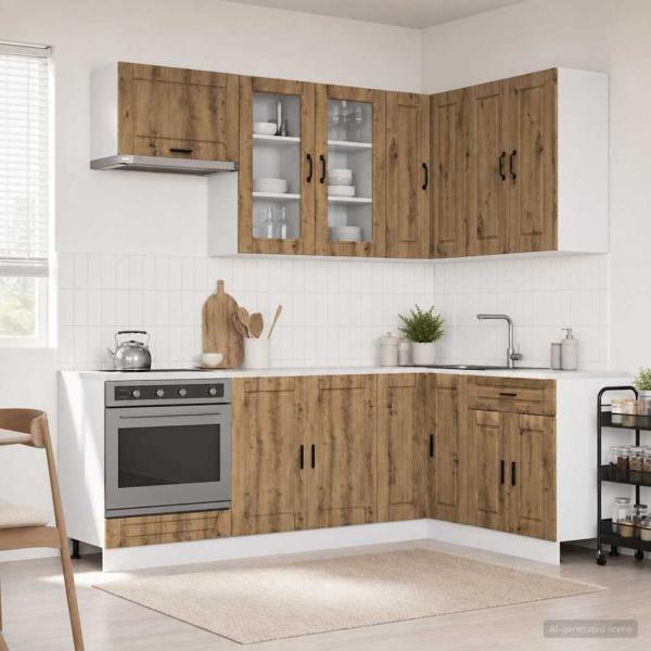 ARDEBO.de - Kücheneinheit PORTO 8 stk. Artisan-Eiche Holzwerkstoff