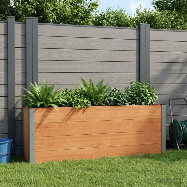 ARDEBO.de - Hochbeet Braun 200 x 30 x 72 cm WPC und Aluminium