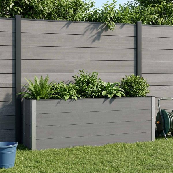 ARDEBO.de - Hochbeet 2 stk. Schwarz 200 x 30 x 72 cm WPC und Aluminium
